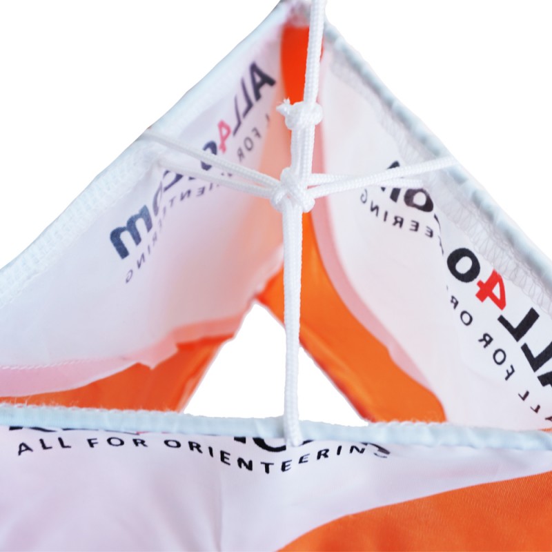 Orienteering control flag with ALL4o.com logo, 15 x 15cm