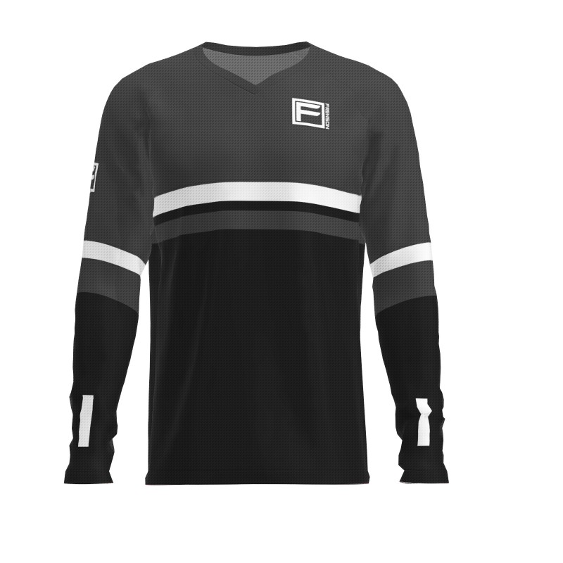 FRENSON O-DIVISION LS mesh orienteering shirt, Dark Grey/Black