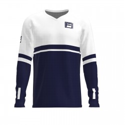 FRENSON O-DIVISION LS mesh orienteering shirt, Dark Navy/ White