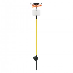 Orienteering fiberglass control post with SPORTident unit mounting plate, needle punch and number plate