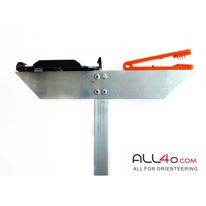 Control stand with mounting plate for SPORTident and classic needle punch, aluminium