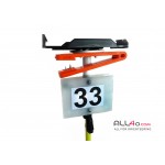 Orienteering fiberglass control post with SPORTident unit mounting plate, needle punch and number plate