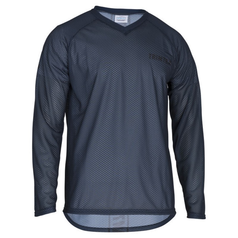 Trimtex O-Shirt basic LS steel blue 