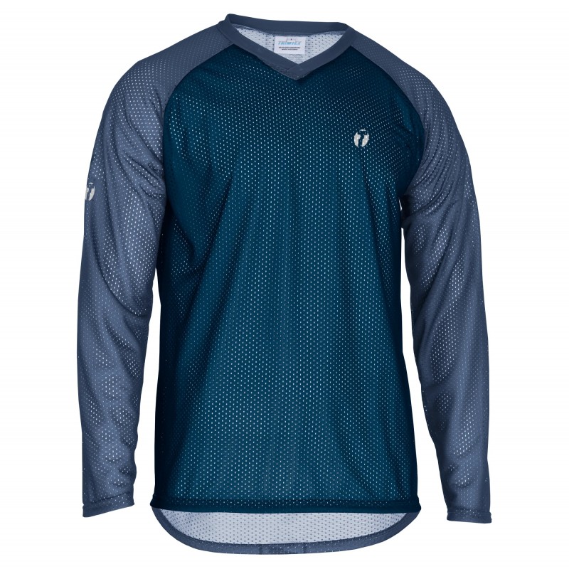 Trimtex O-Shirt Basic LS mesh orienteering long sleeves shirt, Ink / Honest Indigo