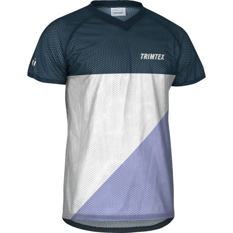 Trimtex O-Shirt Basic SS , Ocean Storm-Opulent Opal-White