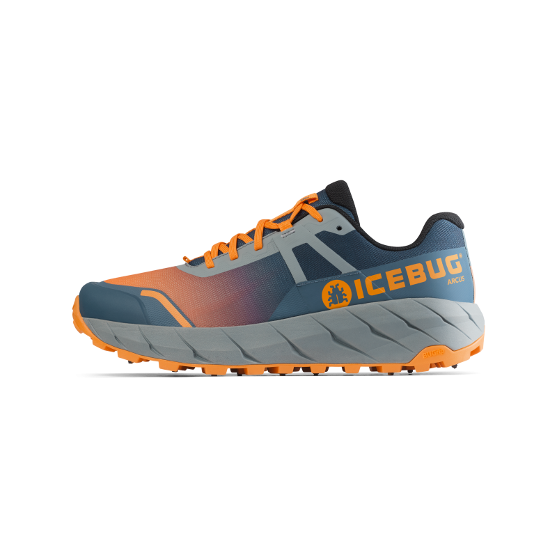 Ziemas skriešanas apavi ar metāla radzēm ICEBUG ARCUS BUGrip NightSky/Orange
