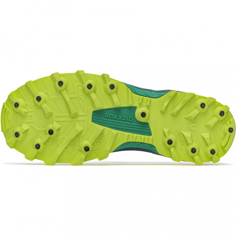 ICEBUG PYTHO6 BUGrip running shoes with metal spikes, Lime/Mint